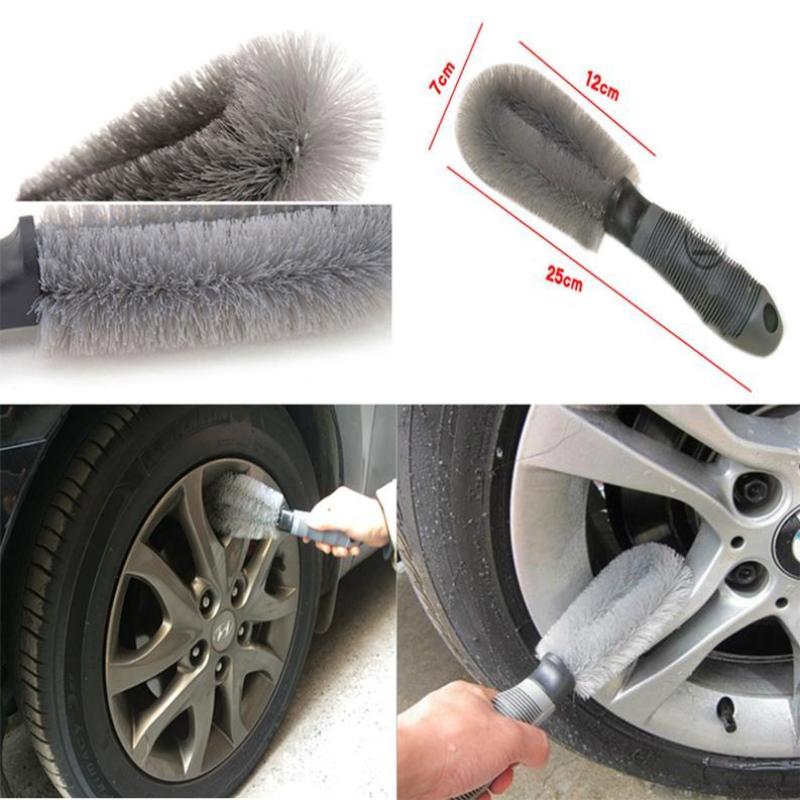 Chổi cọ, dụng cụ nhựa chà rửa mâm, bánh xe ô tô, xe hơi, xe tải, xe máy, xe tay ga siêu sạch _ RX16 (xám)