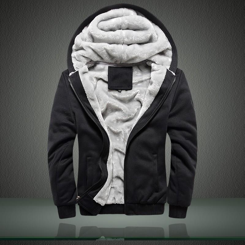 Áo khoác nỉ nam lót lông có mũ thời trang AK61