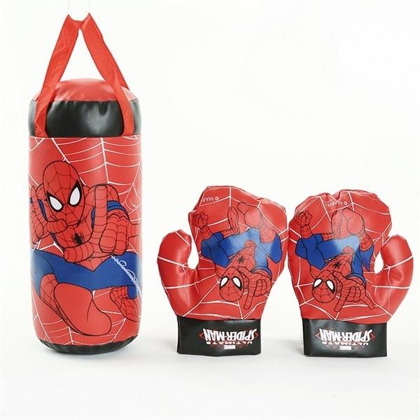 Bộ Túi Đấm Bốc hình Người Nhện Spider Man + 2 Găng Tay cho bé vận động tăng cường sức khỏe - Loại LỚN