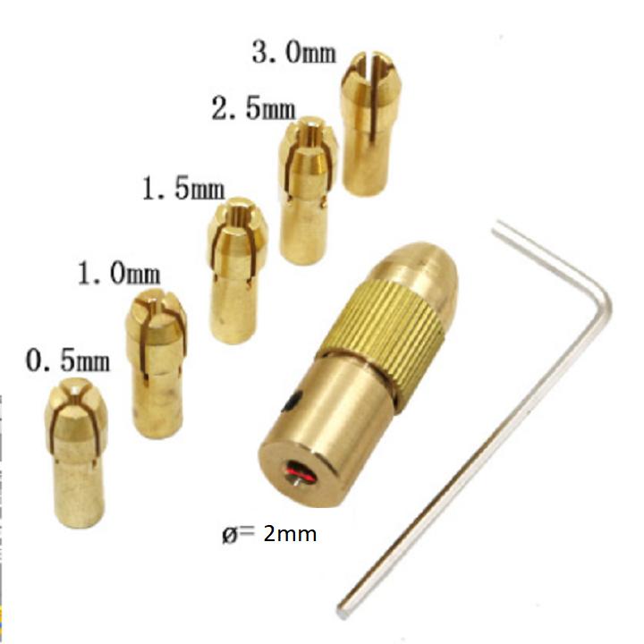 Bộ 5 kẹp mũi khoan 0.5mm đến 3mm, trục 2mm