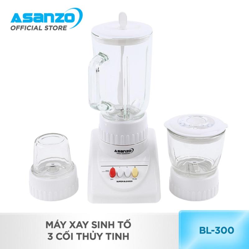 Giá bán Máy xay sinh tố 3 cối thủy tinh Asanzo BL-300 (trắng)