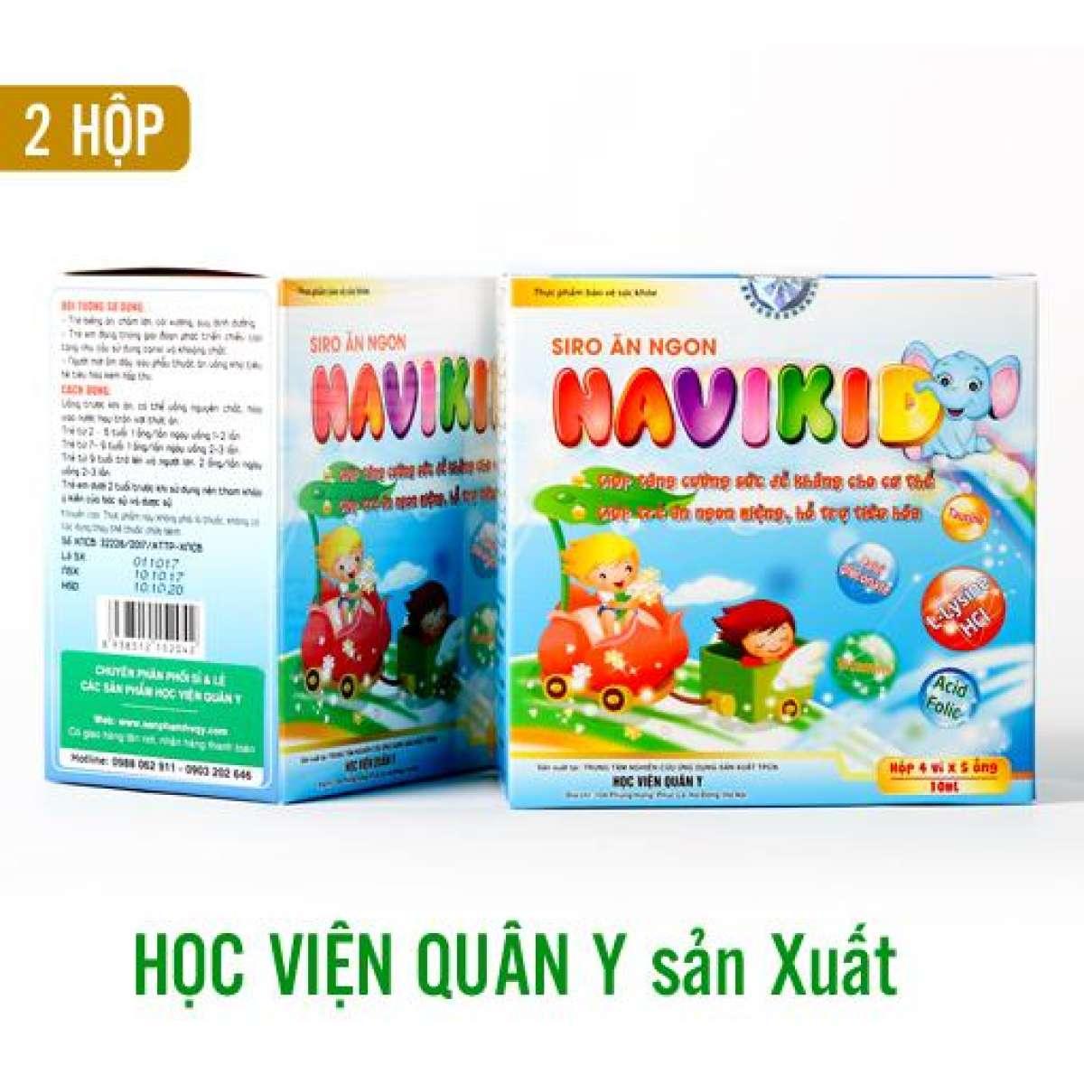 BỘ 2 HỘP Siro ăn ngon NAVIKID Học Viện Quân Y hộp 20 ống