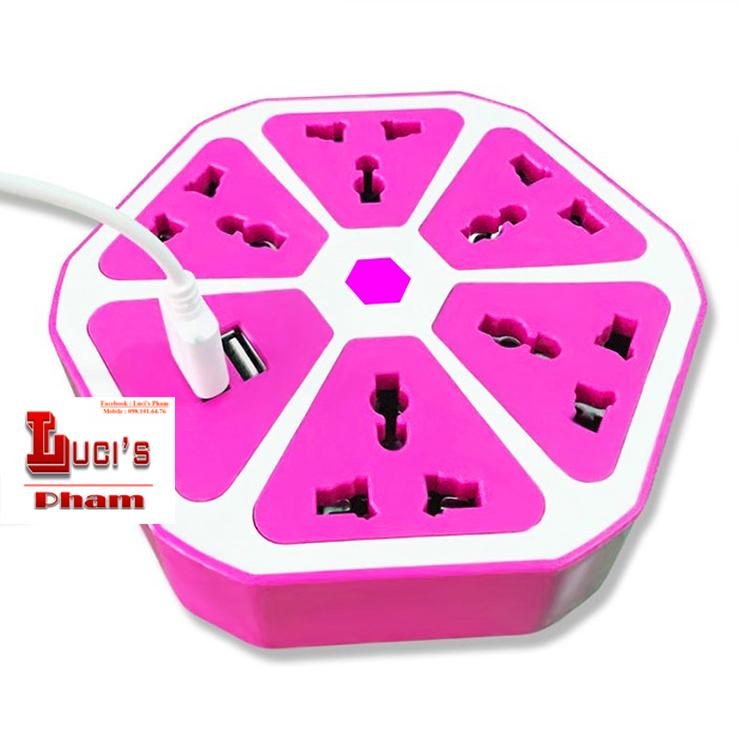 Ổ cắm điện hình múi cam có cổng usb