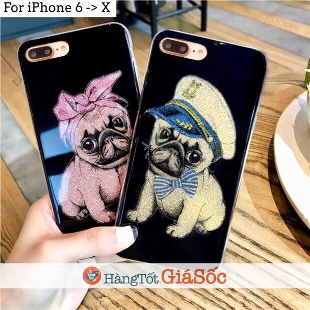 Ốp lưng Chó con kim tuyến cho iPhone 6/6S