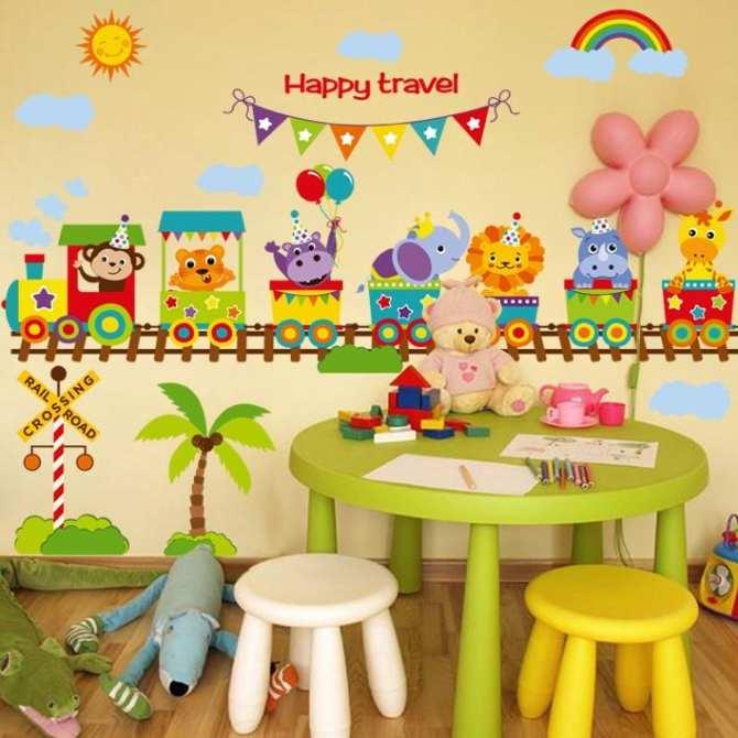 Decal dán tường happy traver