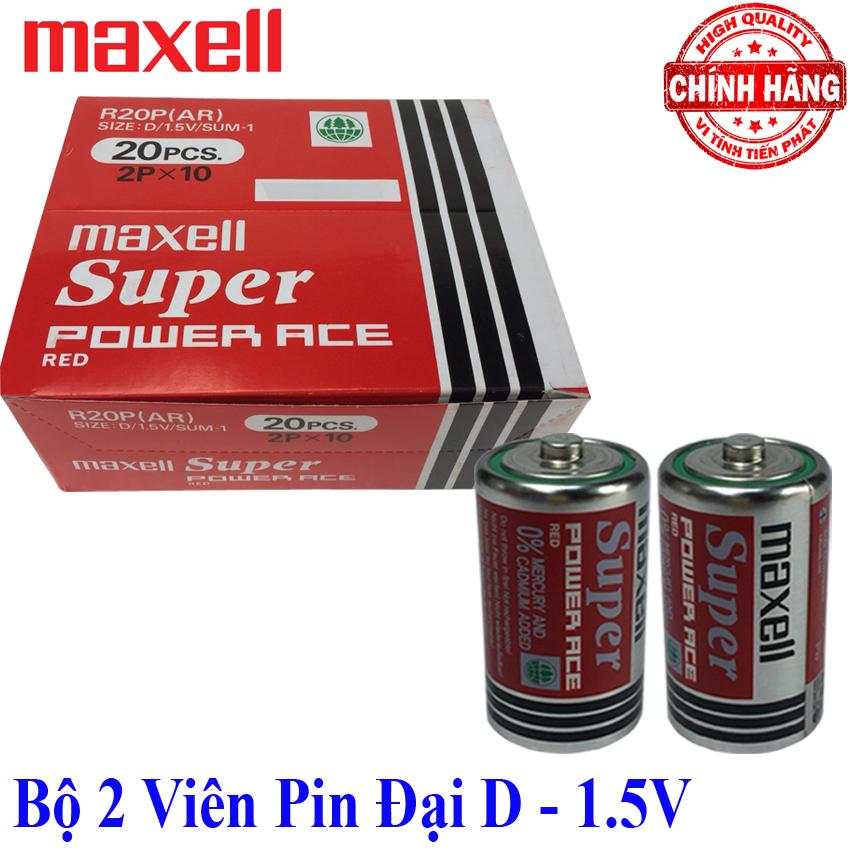 Bộ 2 viên Pin Đại D R20P Maxell Super Power 1.5V - Maxell dùng cho bếp ga, đồng hồ, đèn pin, thiết bị y tế, máy công nghiệp.. mã pin R20P