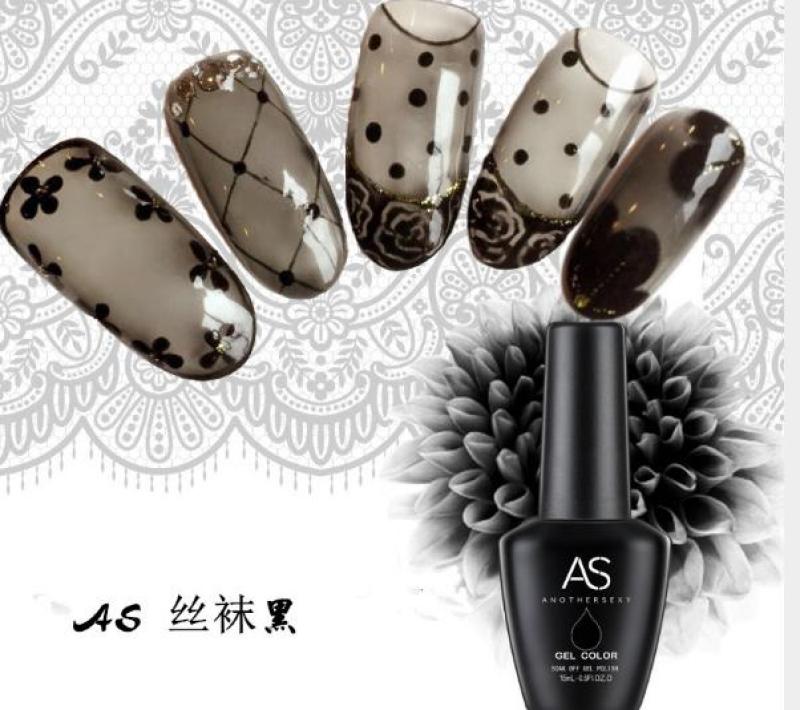 Sơn móng Gel AS các màu Trắng, đen, top phủ bóng, top lì, liên kết base chai 15ml