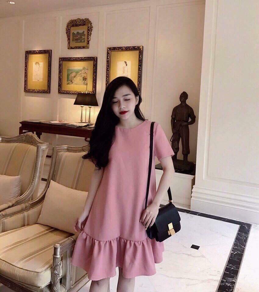 Đầm bầu - váy bầu đuôi cá hồng vỏ đỗ đậm đb1199