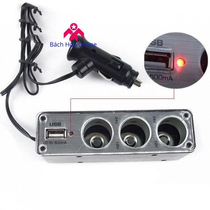 Bộ chia 3 cổng tẩu trên ô tô