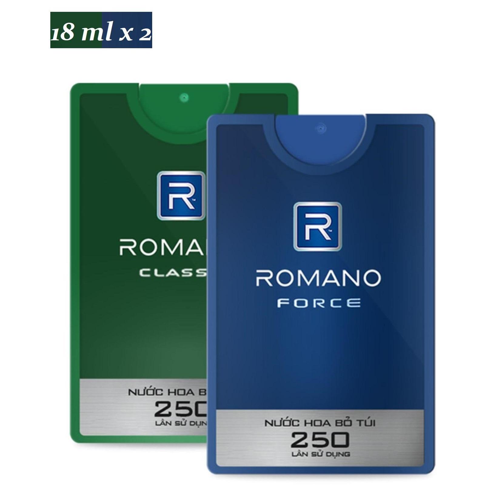 Romano - Combo 02 Nước hoa bỏ túi 18ml (Classic + Force)
