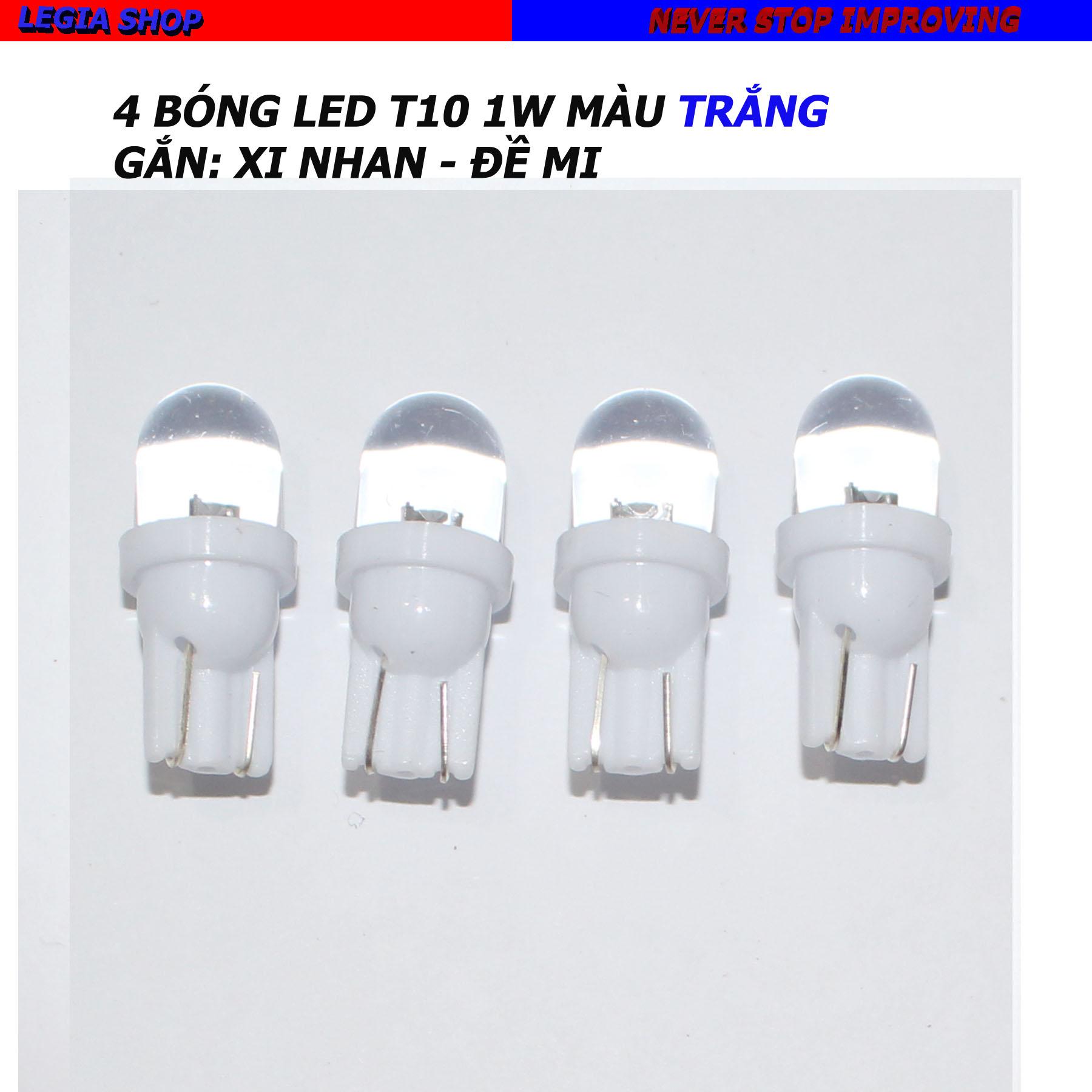 Bộ 4 bóng đèn led đề mi - xinhan 12v 1w màu trắng