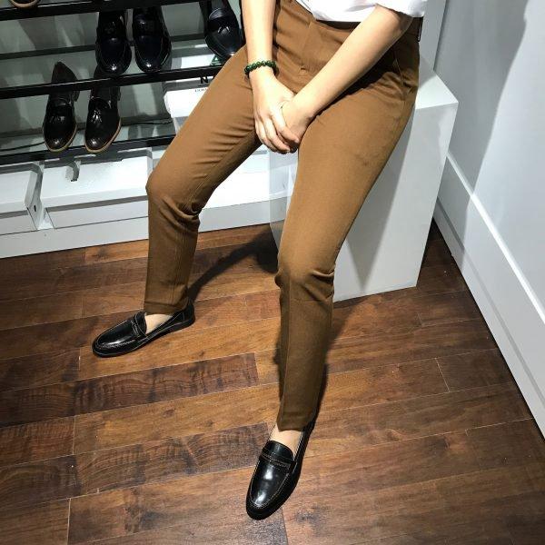 Quần Âu Nam Vải Chéo Ngang cao cấp Màu Nâu Đất