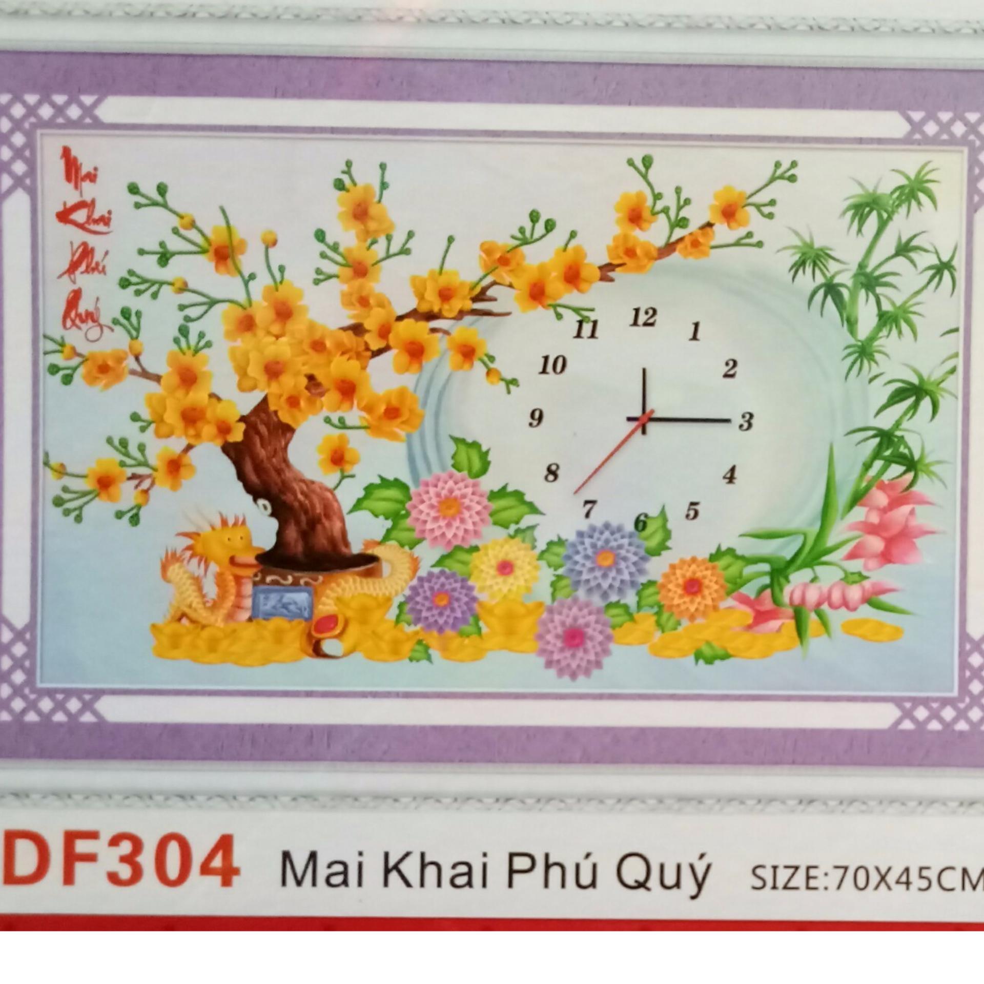 Tranh đính đá đồng hồ df304-ngọc thịnh