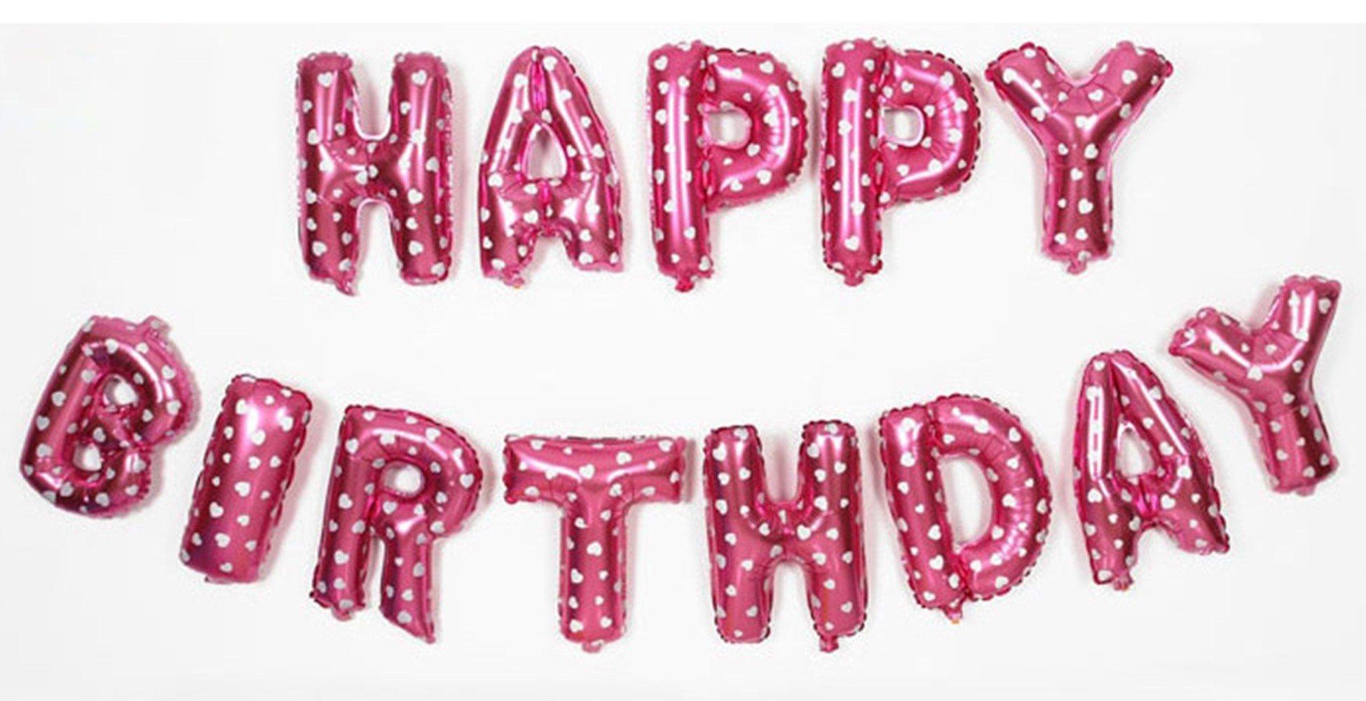 Bộ bong bóng chữ - bóng chữ happy birthday màu hồng