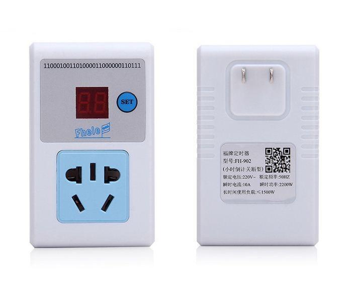 Ổ cắm hẹn giờ điện tử PheLe FH-902 1-24h công suất 10A/220V (trắng phối xanh)