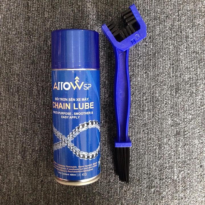 COMBO CHAI XỊT DƯỠNG SÊN ARROWsp CHAIN LUBE 400ML & CÂY CHÀ SÊN 3D