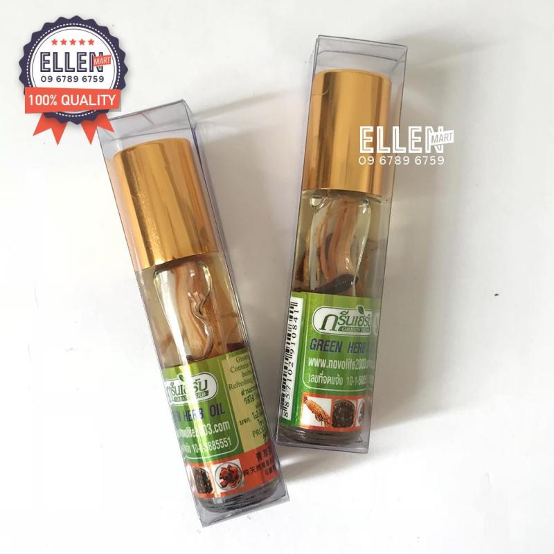 6 Chai Dầu Lăn Thảo Dược nhân sâm Ginseng Green Herb Oil Thái Lan