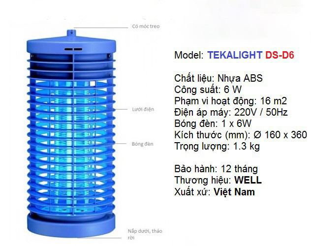 Đèn bắt muỗi Đại Sinh DS - D6 (Xanh)