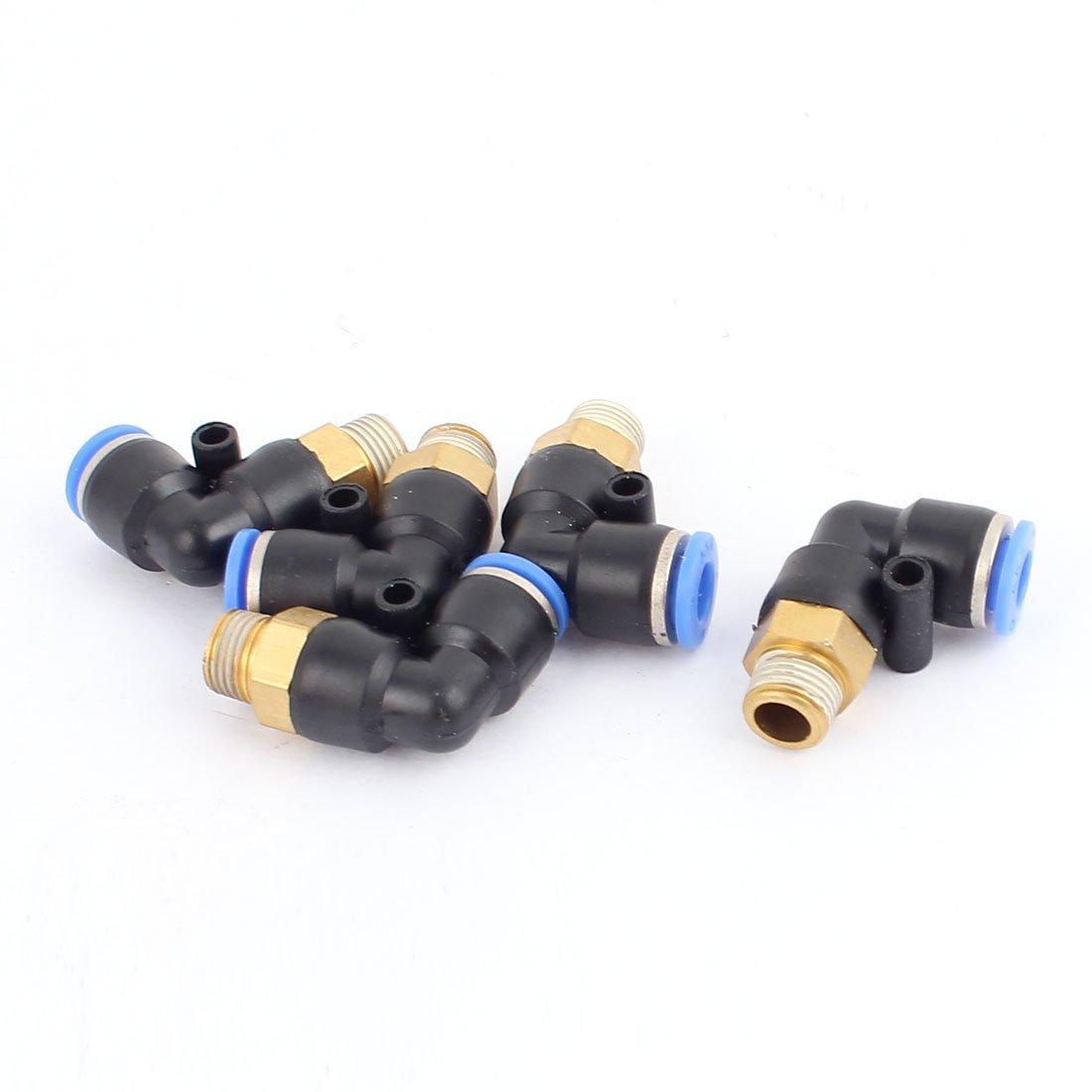 10 đầu nối nhanh khí nén góc PL 8-02 dây hơi 8 mm ren 1/4 12mm