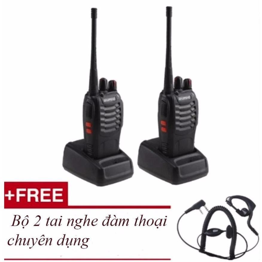 Bộ 2 Bộ đàm Baofeng 888s + Tặng 2 tai nghe bộ đàm