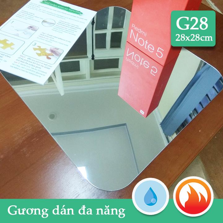 Gương dán nhà tắm,tủ gỗ CN dầy 1mm soi nét căng G28 28x28cm x4 tấm