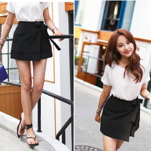 Quần Sọt Đùi Nữ Giả Váy Thời Trang Hàn Quốc  - BT Fahsion (SO- Nơ Bên)