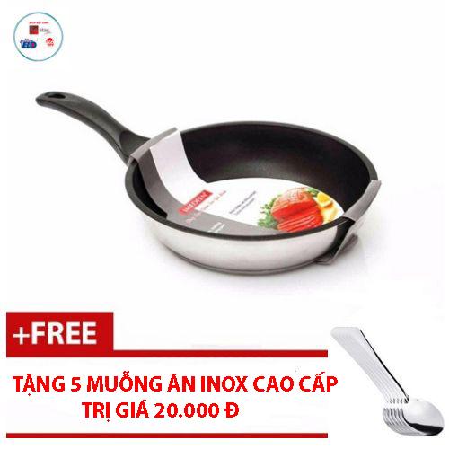 Chảo inox chống dính bếp từ Fivestar Standard 28cm.tặng 5 muỗng inox