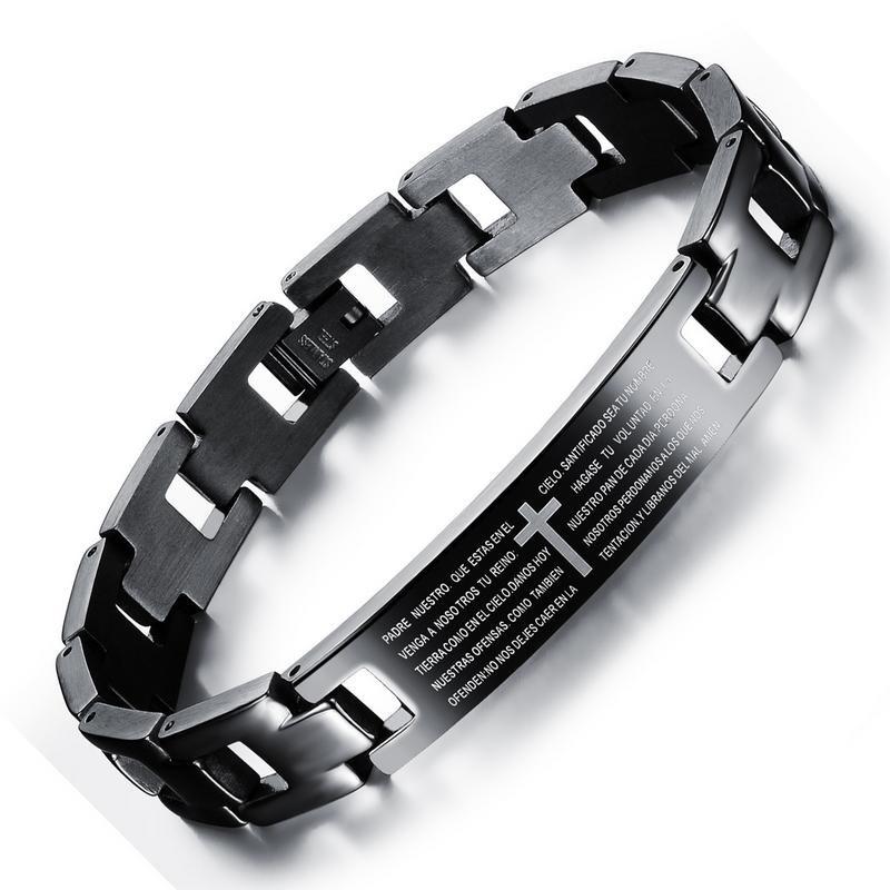 Vòng tay nam cao cấp titan không gỉ L2 chữ tập