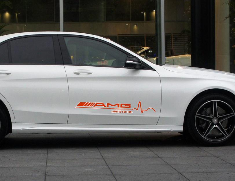 [HCM]Tem dán cửa xe ô tô phong cách AMG đỏ