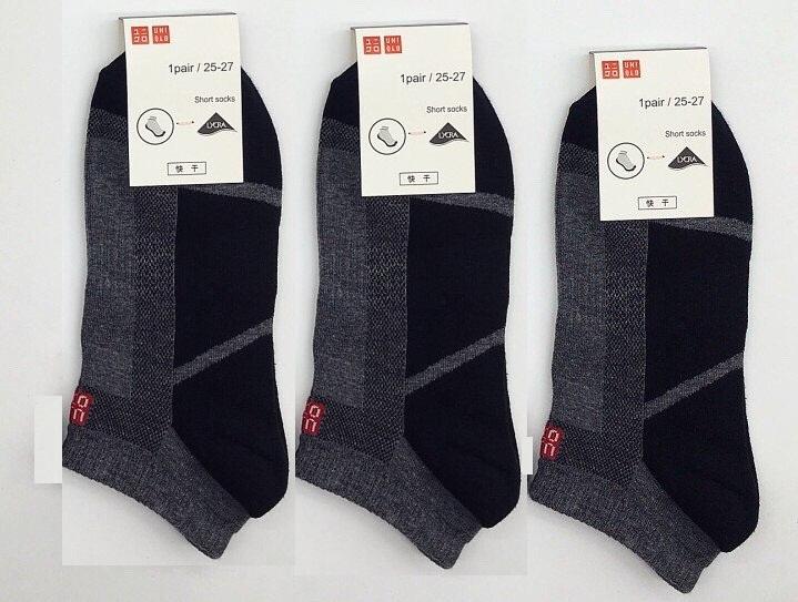 Bộ 10 Đôi Tất Vớ Nam Cổ Ngắn Mầu Ghi Pha Đen UNI
