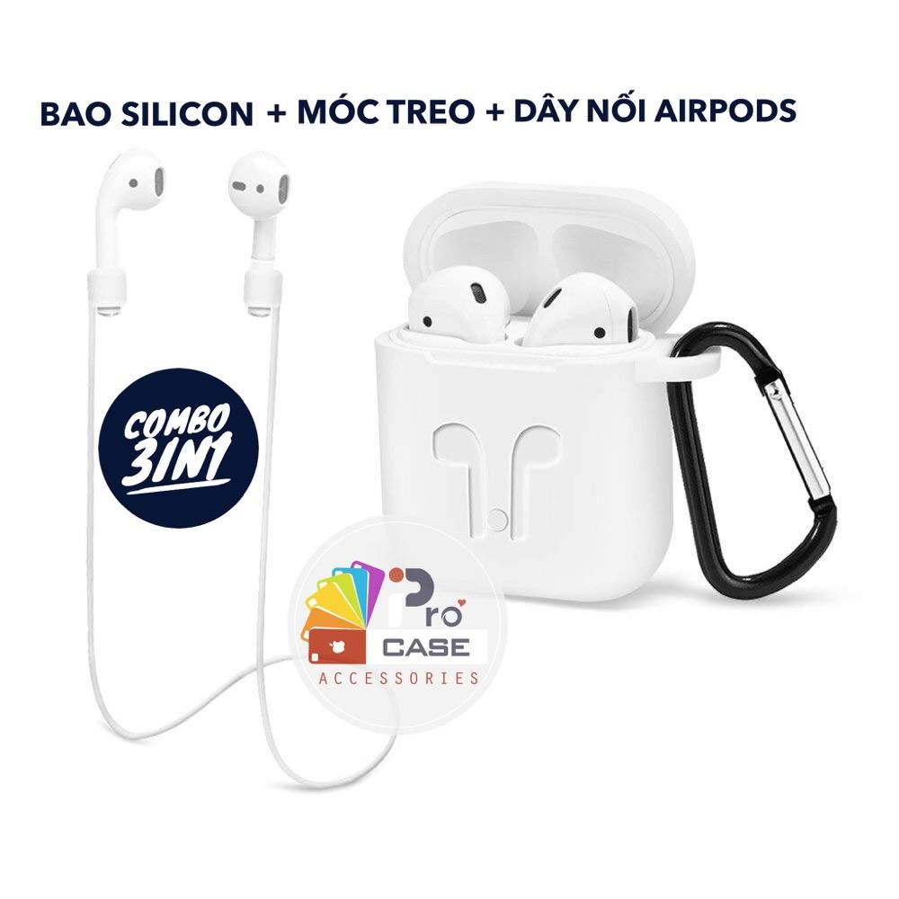Combo bao Silicon bảo vệ + Dây nối cho tai nghe AirPods