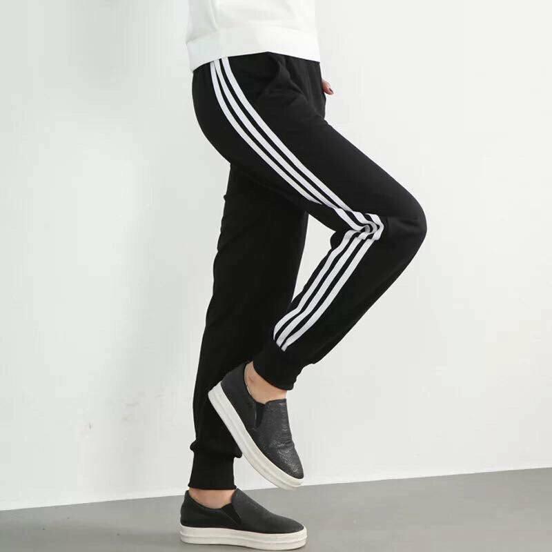 Quần nỉ thun Jogger 3 sọc bo ống Unisex - Jogger 3 line - Quần ống bo sọc - Quần 3 sọc bo - quần bó ống 3 line adid.as