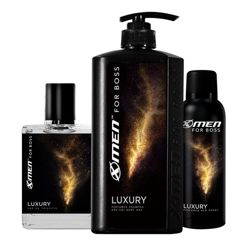 Combo dầu gội nước hóa Xmen for Boss 650ml+ nước hóa for Boss 49ml + xịt khử mùi for Boss 150ml
