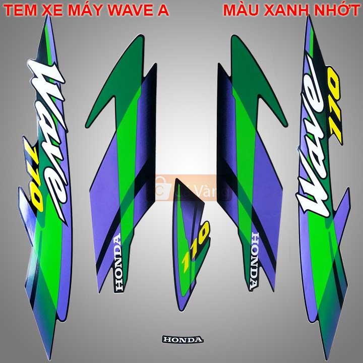 Tem xe máy Wave a 110 LOẠI 3 LỚP, tem lây bay màu - màu XANH NHỚT
