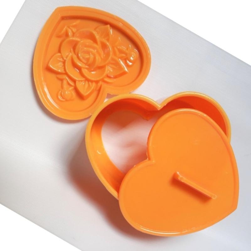 Khuôn Nhấn Xôi Trái Tim Hoa Hồng 15cm