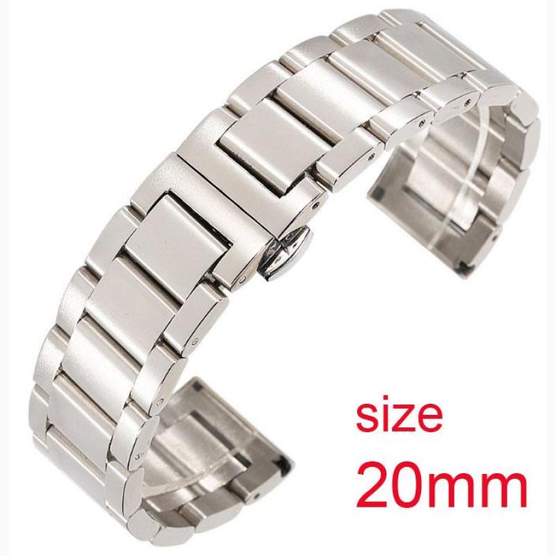 Dây đeo đồng hồ thép không gỉ đúc đặc size 20mm (Trắng) bán chạy