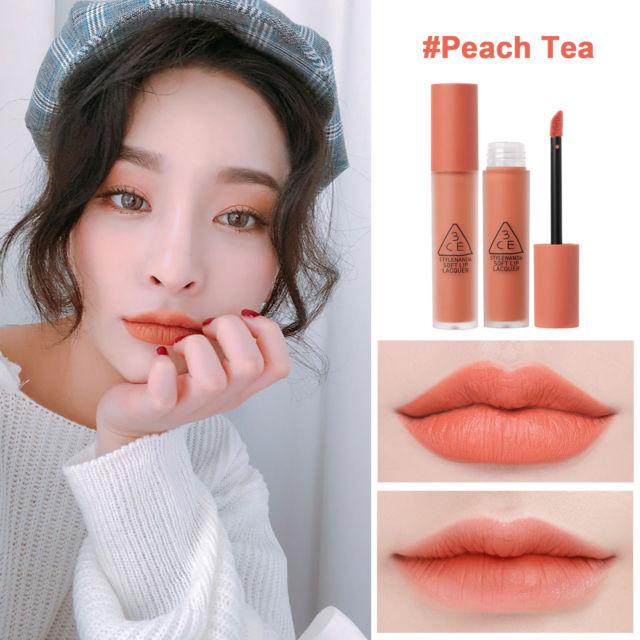 Son kem lì 3ce soft lip lacquer #peach tea - tone cam nude