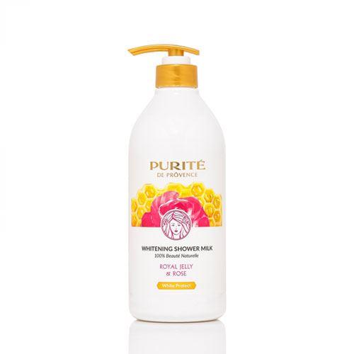 Sữa tắm dưỡng trắng da Purite sữa ong chúa và hoa hồng 850ml