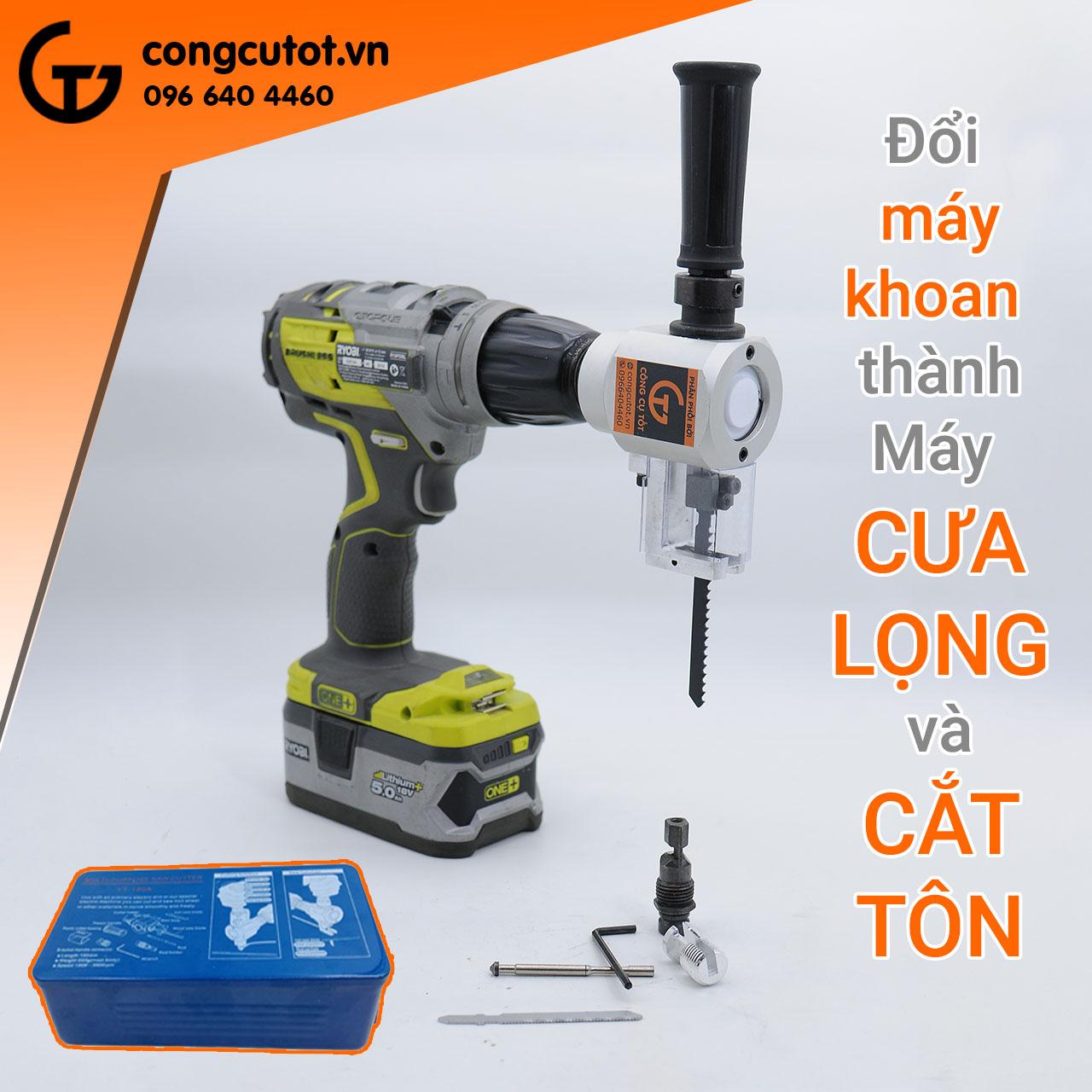 Đầu cưa lọng, Đầu cắt tôn gắn đầu máy khoan