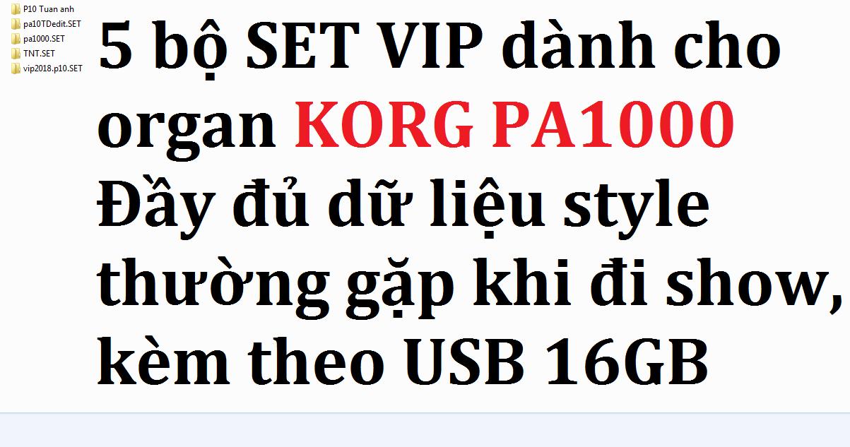 5 bộ SET VIP dành cho đàn Organ KORG PA1000