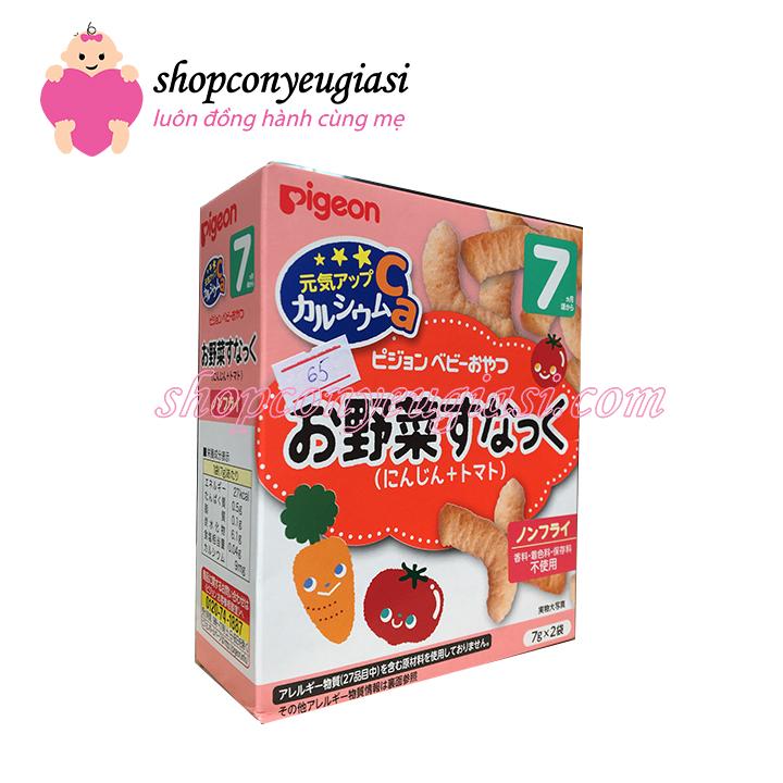 Bánh gạo pigeon ăn dặm cho bé - vị cà rốt cà chua 7t