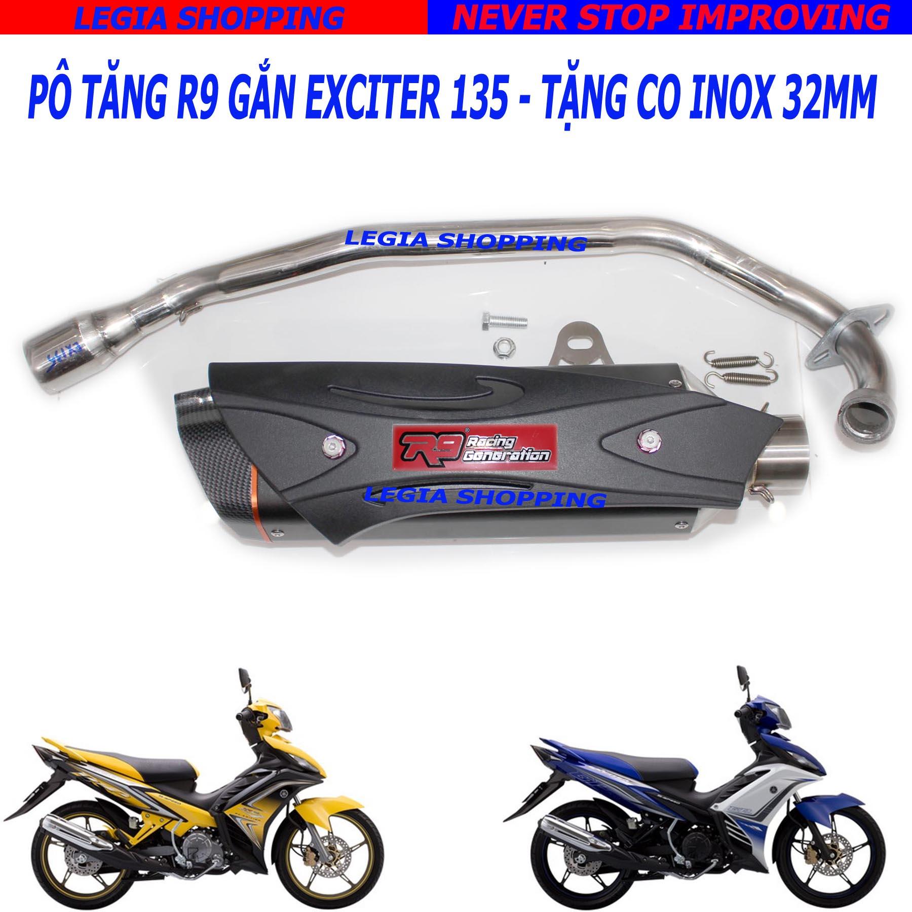 PÔ XE ĐỘ CAO CẤP R9 GẮN XE EXCITER 135 TẶNG CO PÔ INOX