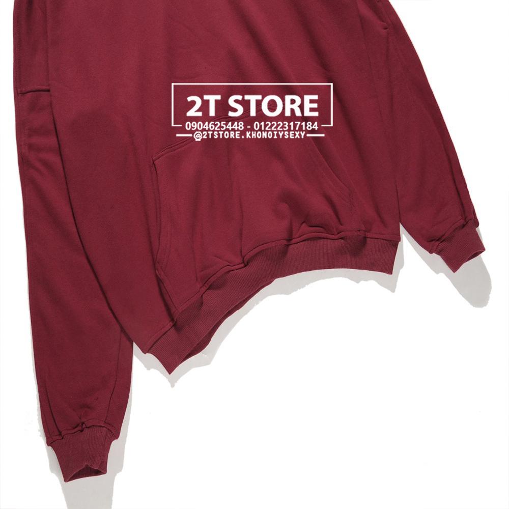 2T STORE ÁO KHOÁC HOODIE NỈ CÓ NÓN TRƠN MÀU ĐỎ 2TAKN08001-9.jpg