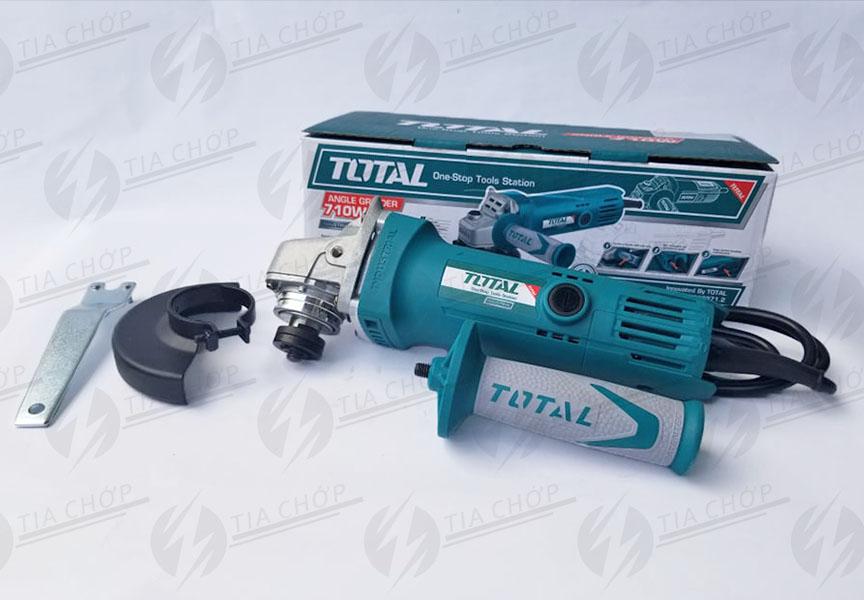 Máy mài góc 710w total tg1071008 - tốc độ không tải: 1100rpm đường kính đá mài: 100mm trục chính: m10 kèm theo 1 tay cầm phụ trợ