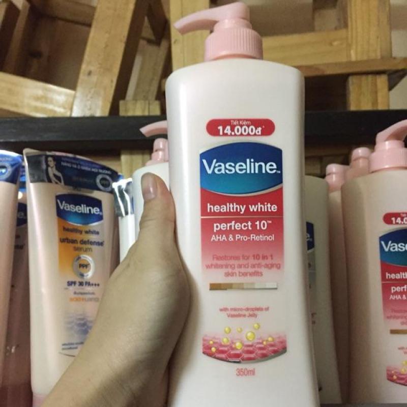 Sữa dưỡng thể trắng da VASELINE HEALTHY WHITE PERFECT 10IN1 350ML