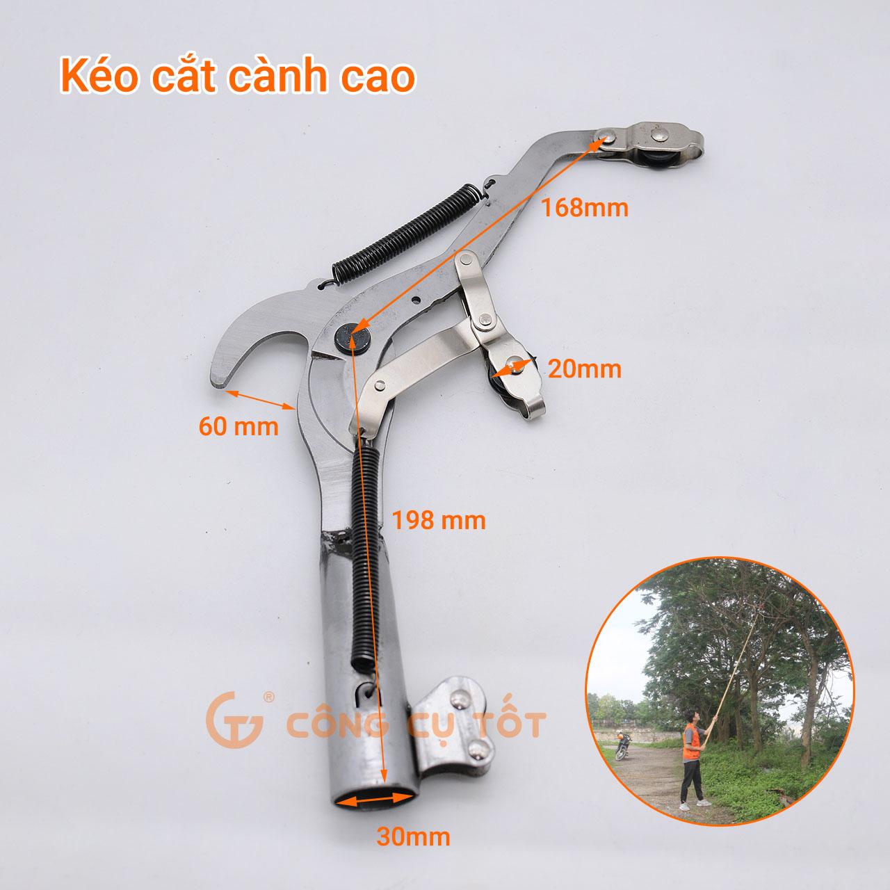 Dụng cụ tiện ích làm vườn, đầu kéo cắt tỉa cành cây trên cao