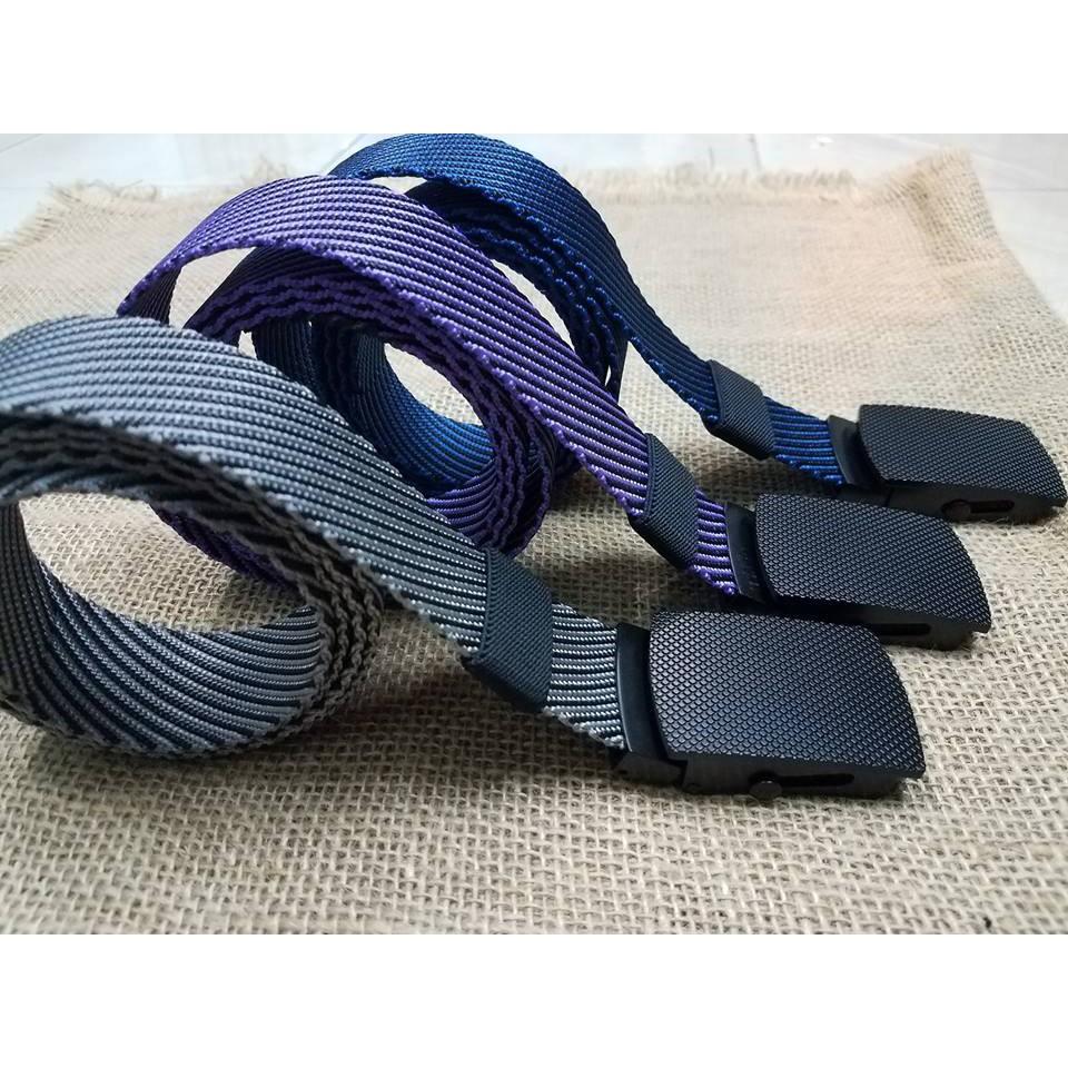 Dây nịt vải canvas nam cao cấp sang trọng phối màu cực đẹp xám, tím, xanh