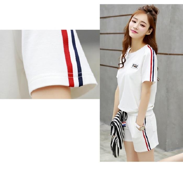 Đồ Bộ Áo Thun Nữ + Quần Đùi Sọt Thun Nữ Thể Thao, Ở Nhà, Đồ Ngủ Thời Trang Hàn Quốc Mới - BT Fashion (ĐBTE01-Viền3M)