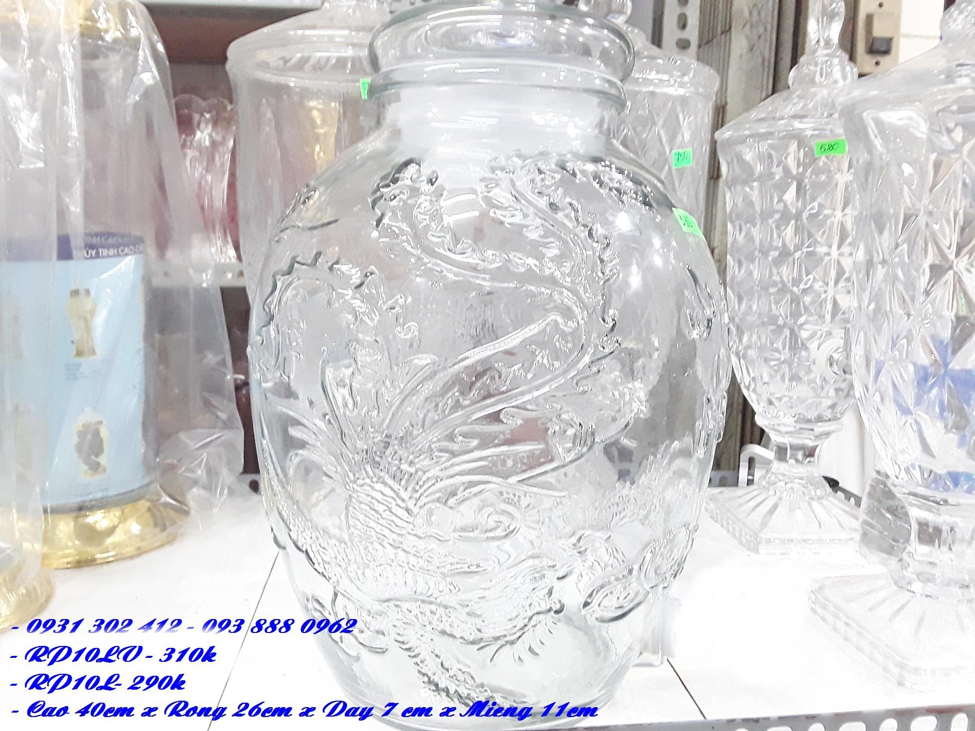 [HCM]Bình thủy tinh ngâm rượu Rồng Phụng 10L / 10L Vòi