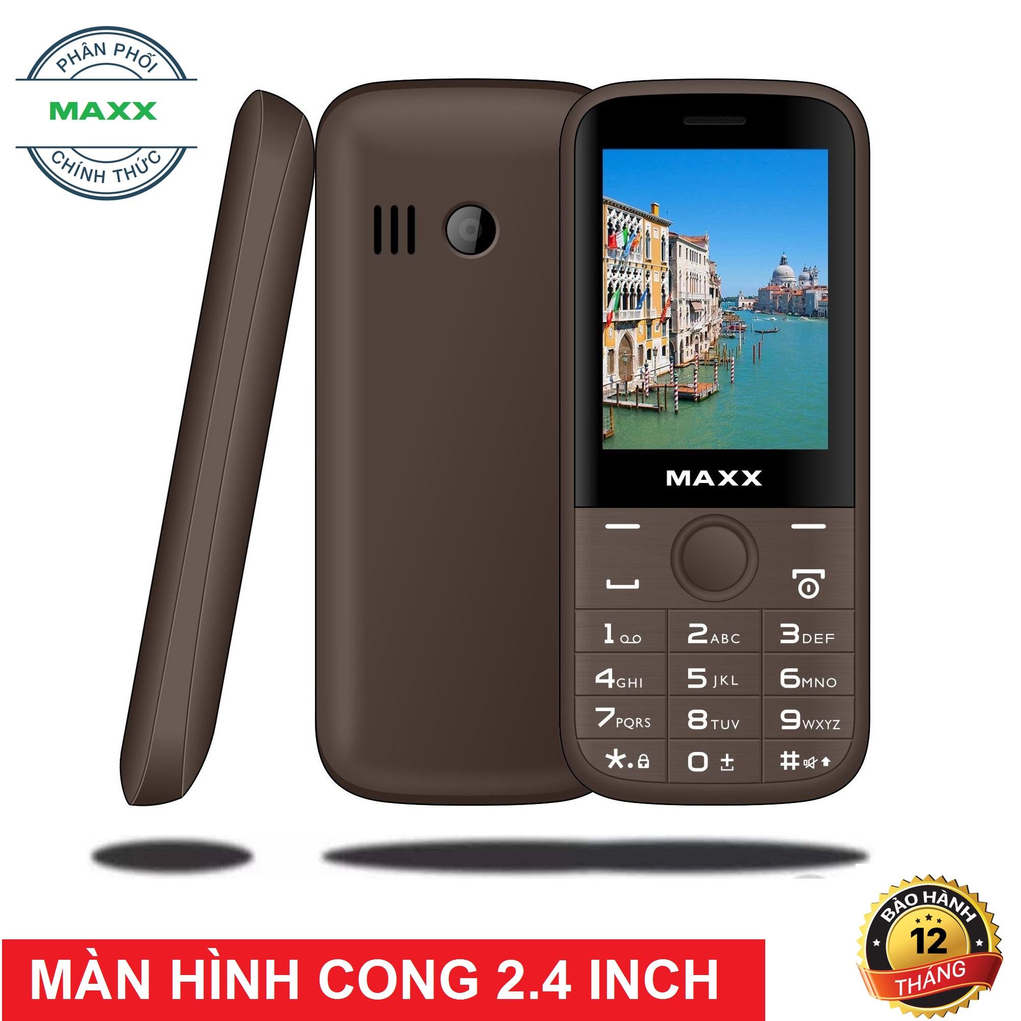 Điện thoại di động MAXX N6610 màn hình cong rộng 2.4 inch, pin khủng 1500 mAh (Cà phê) - Bảo hành 12 tháng